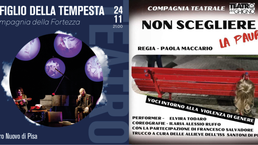 Gli appuntamenti del fine settimana (24-26 novembre) al Teatro Nuovo di Pisa