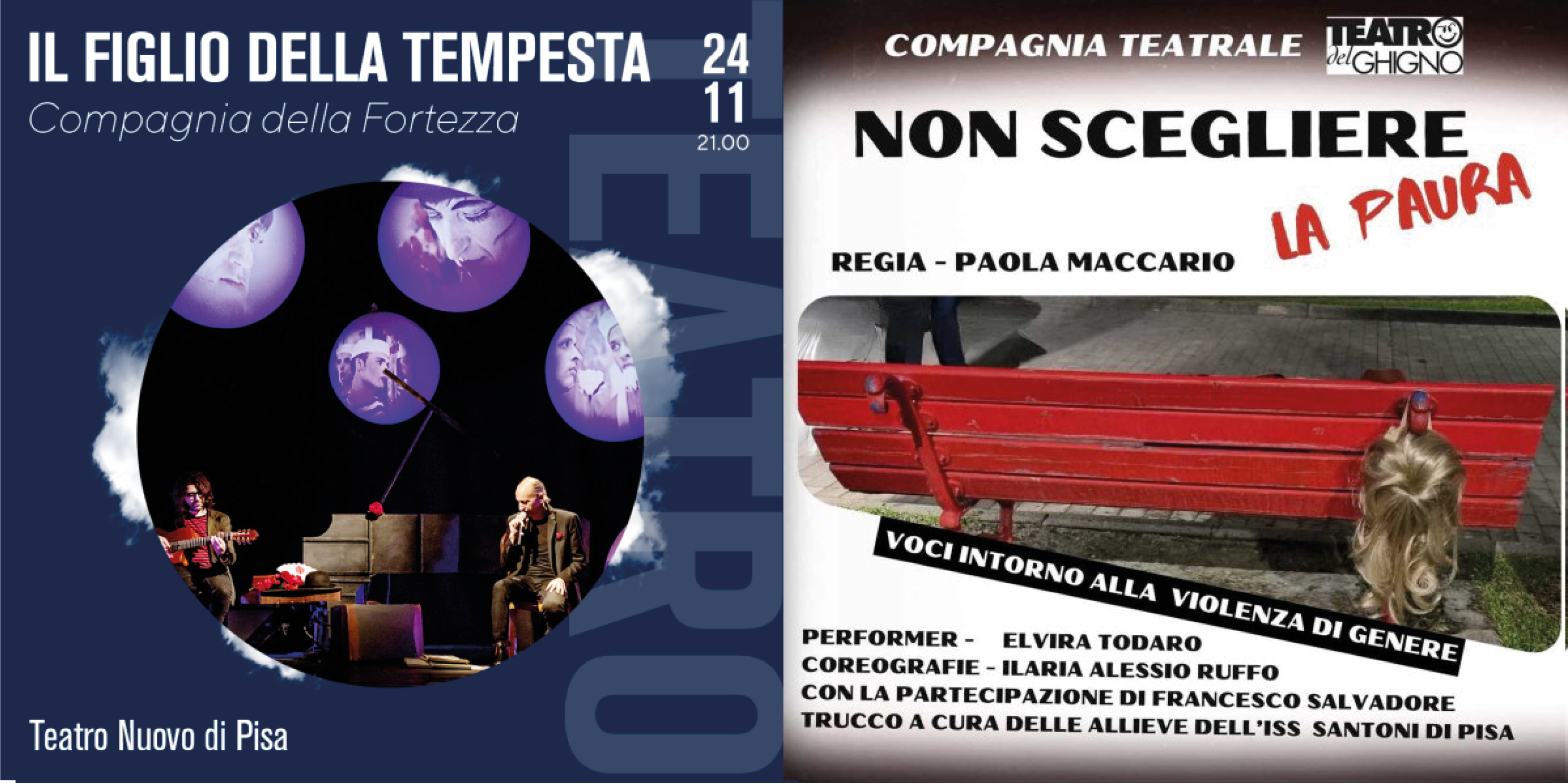 Gli appuntamenti del fine settimana (24-26 novembre) al Teatro Nuovo di Pisa