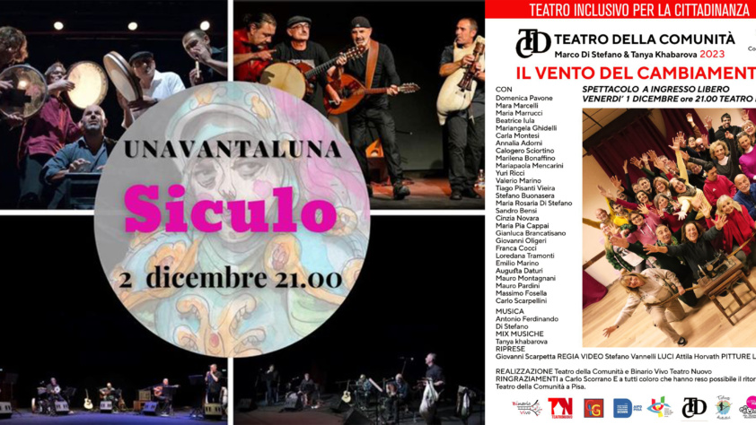 Gli appuntamenti di questa settimana (30 novembre – 3 dicembre) al Teatro Nuovo di Pisa